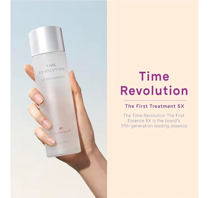 MISSHA Time Revolution The First Essence 5X (5th Gen) - Facial Toner, Glass Skin, Hydrating Firming pH Balancing Toner for All Skin Types