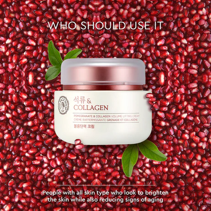 The Face Shop Pomegranate & Collagen Volume Lifting Cream - Lifting and Volumizing, Reduced Wrinkles, Brighter Skin