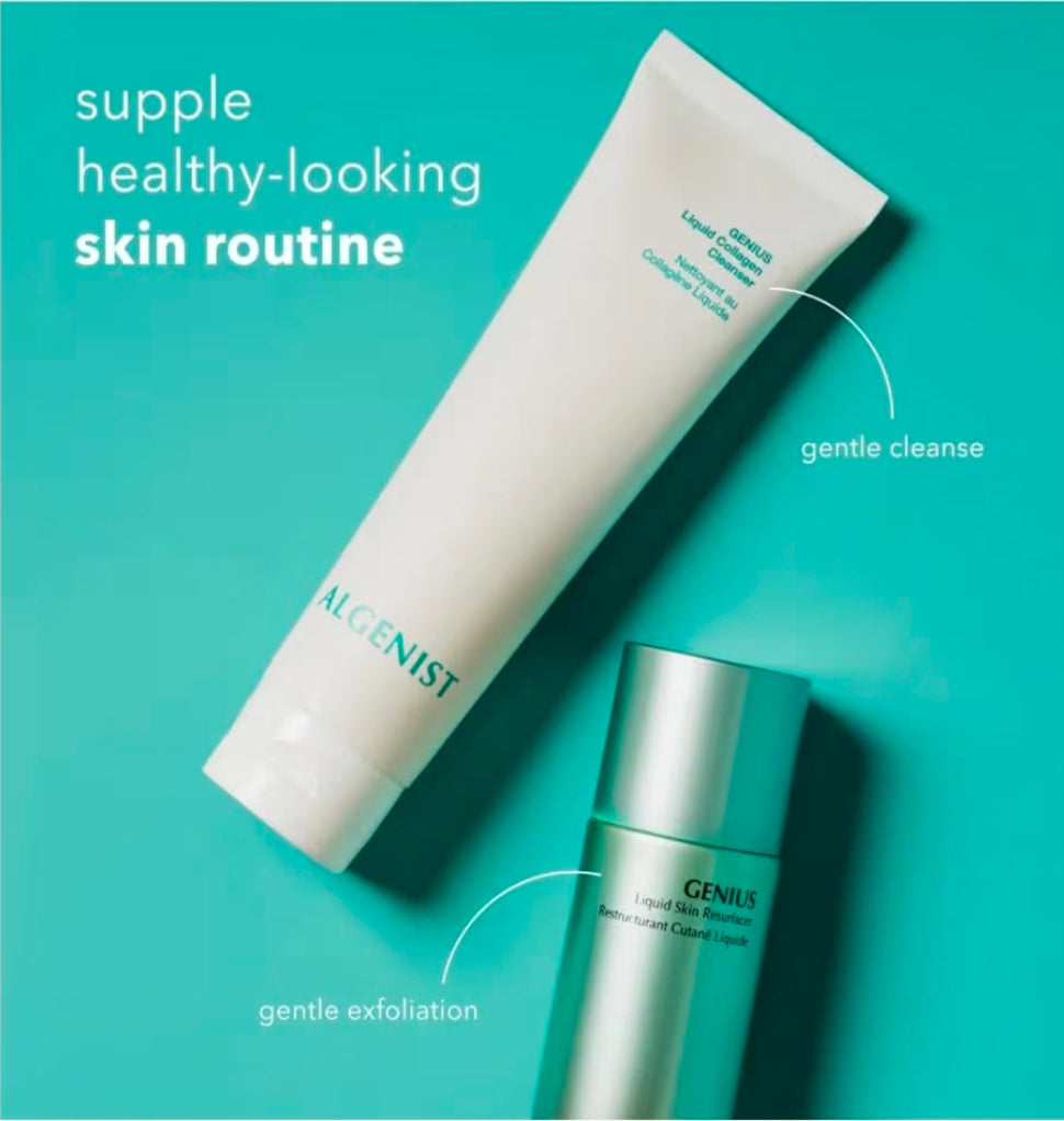 Algenist GENIUS Liquid Collagen Foaming Facial Cleanser - Hydrating Face Wash & Makeup Remover with Alguronic Acid and Microalgae Oil to Nourish & Restore Skin's Radiance