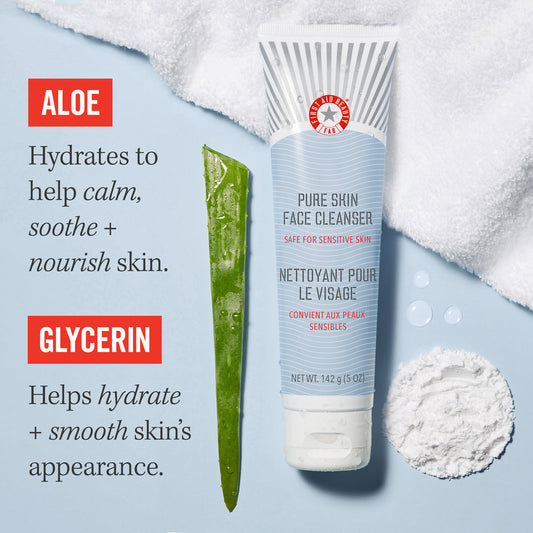First Aid Pure Skin Face Cleanser - Solution for Dryness, Redness