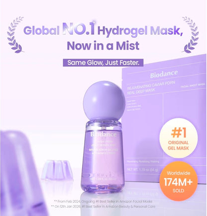 BIODANCE Caviar PDRN Jelly Serum Mist - Hydrating Face Mist, Revitalizing & Radiance Face Spray, Sprayable Hydrogel