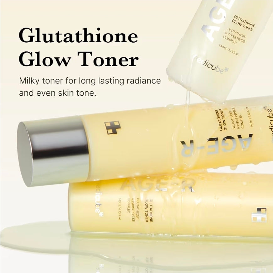 medicube Age-R Glutathione Glow Toner - Low-Irritation Double Layer Milky Toner for Glass Glow Skin with Peptide, Even Skin Tone, Radiance, Hydration