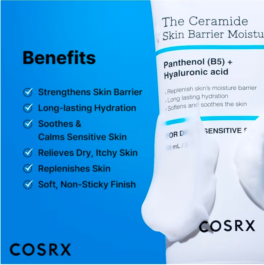 COSRX Ceramide Skin Barrier Moisturizer - for Face with 7 Ceramides, Hyaluronic Acid & Panthenol for All Skin Types