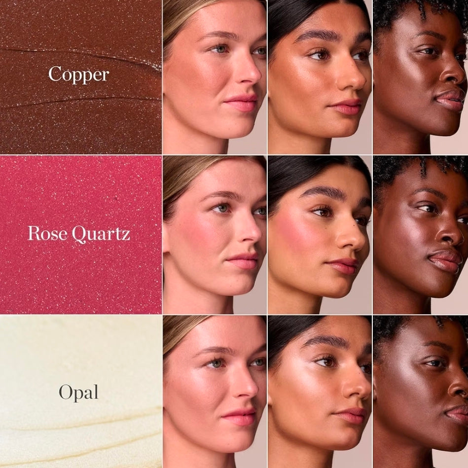 Ogee Crystal Contour Collection – Certified Organic Makeup Collection Stick Trio with Bronzer, Professional Blush & Highlighter Sticks, Cream Contour Makeup Set for Face