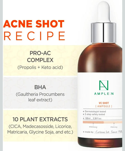 AMPLE:N VC Shot Serum - Suero facial antiedad con vitamina C - Uniformiza la pigmentación y las manchas de la edad - Vitamina C para eliminar el daño solar y reducir las arrugas