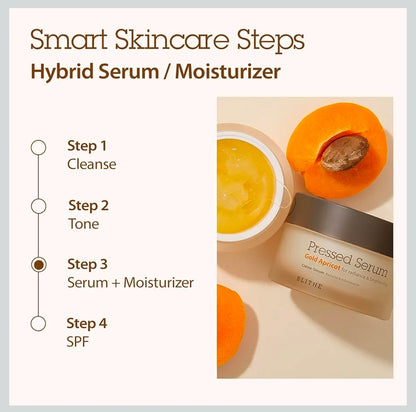 Blithe Pressed Serum Gold Apricot – Serum+Moisturizer 2 in 1, Niacinamide, Illuminating, glow, radiance, tone balancing, hydrating, reduce appearance of dark spots, rich nourishment