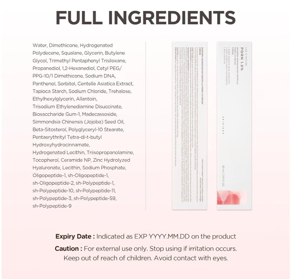 SKIN1004 Madagascar Centella PDRN 1.5% Cream - 
Probiotic Derived PDRN with Hyaluronic Acid and Madecassoside, Repair Dry and Sensitive Skin, Korean Skin Care