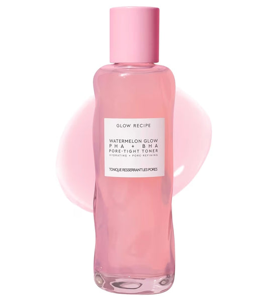 Glow Recipe PHA + BHA Face Toner - Pore Minimizer & Gentle Facial Exfoliator for Tightening, Hydrating & Exfoliating - Glycerin, Watermelon & Cactus Water