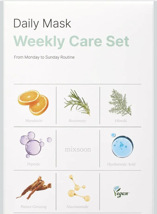 Mixsoon Daily Mask Weekly Care - Thin Plant-Based Cellulose Mask - 1 Box / 7 Masks