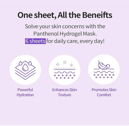 COSNORI Panthenol Hydrogel Mask - Calming & Hydrating, Supports Skin Texture, Moisturizing, Skin Comfort, Korean Facial Mask for Sensitive Skin - 1 Mask