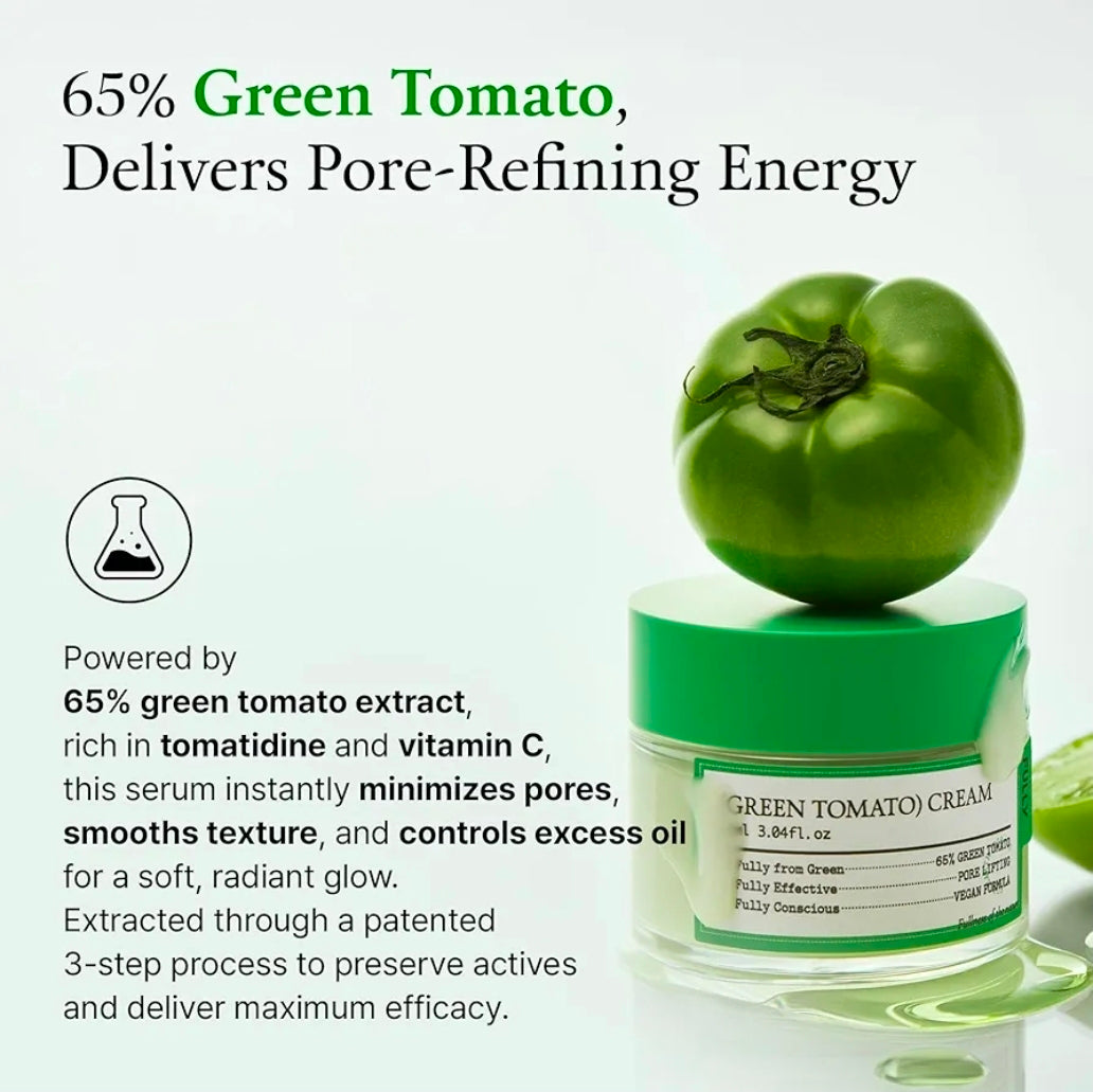 FULLY Green Tomato Facial Cream - Anti Aging, Hypoallergenic
REJUVENATING SKINCARE EXPERIENCE WITH GREE Cream, Pore Lifting with 65% Green Tomato Extract and Vitamin C, Facial Moisturizer for Hydration and Elasticity, Fragrance Free, Vegan