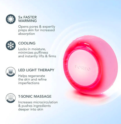 Foreo UFO 2 - Swedish Beauty Tech Power Mask - Supercharged LED Cooling/Warming 1 min Face Treatment - Microcurrent Face Moisturizer - Dark Spot & Acne Scar Treatment for Face - Anti Aging – Nourishing - Pearl Pink