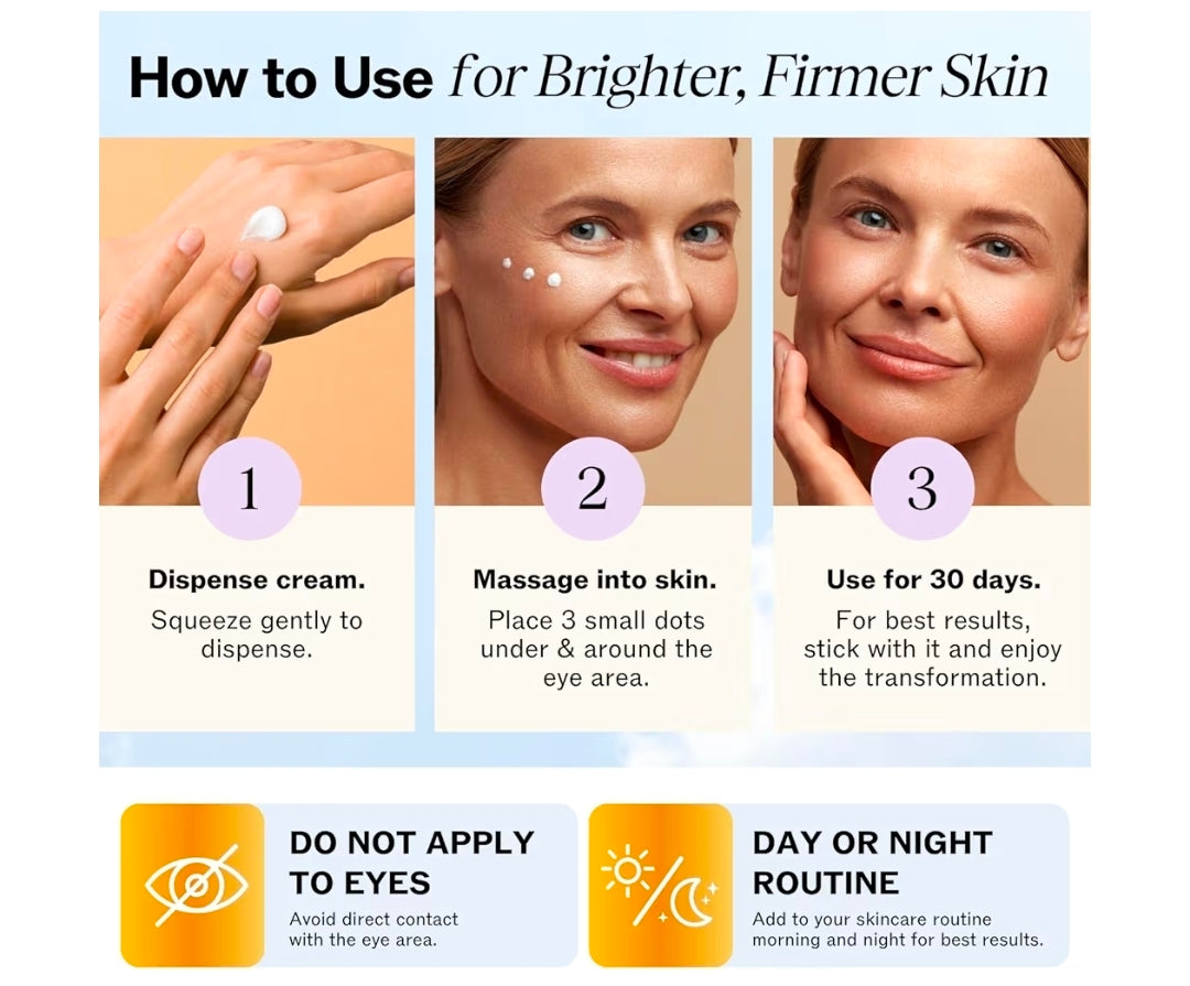 LilyAna Naturals Eye Cream Anti-Aging Moisturizer- Dark Circles and Puffiness, Wrinkles and Bags, Anti Aging, Improves Dryness, for Sensitive Skin