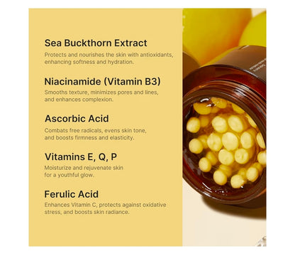 medicube Deep Vita C Capsule Cream Set - Cream + 7 Travel Size Capsules - Liposome Vitamin C Golden Capsule for Radiance & Firm-Looking Skin, Hydrating Glow Gel Texture