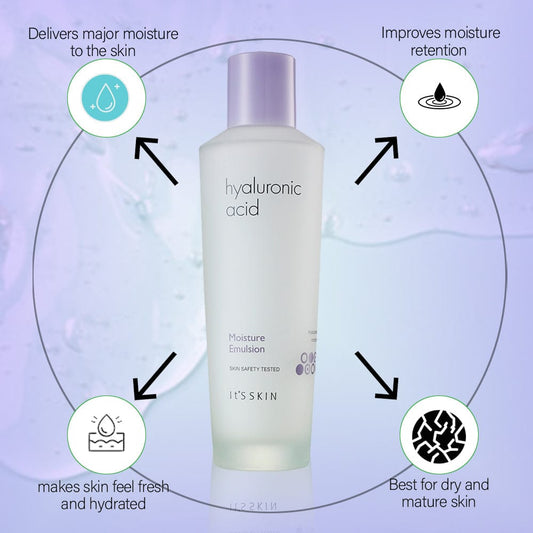 ITS SKIN Hyaluronic Acid Moisture Emulsion - Nourishing face lotion for dry skin