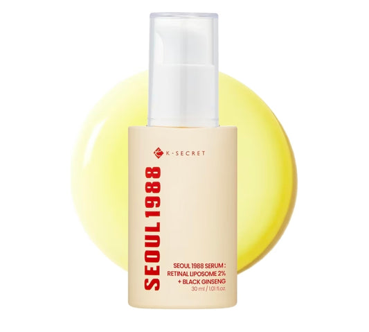 K-SECRET SEOUL 1988 Retinal Liposome + Black Ginseng Serum – Formulated with Advanced Retinal Liposome 2% and 58% Black Ginseng Extract, Fine Lines and Skin Texture Care Serum