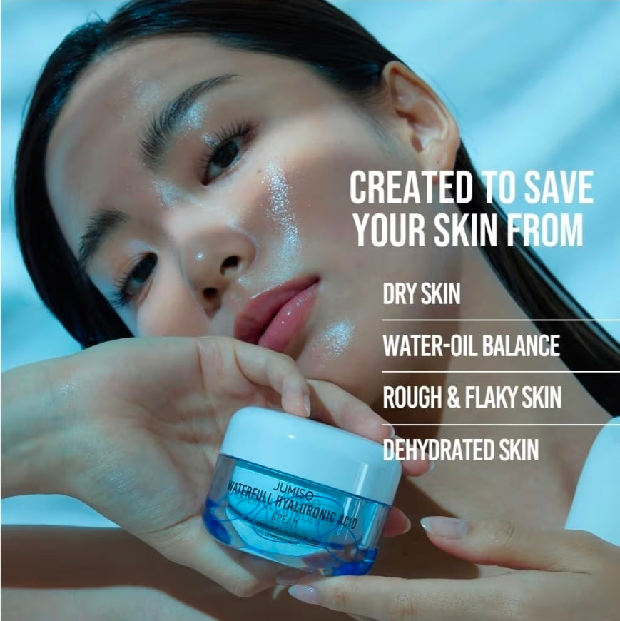 Jumiso Waterfull Hyaluronic Cream - Moisturizer, Facial Hydrating Cream for All Skin Types, Lightweight Cream, Sebum Control
