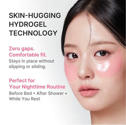 medicube PDRN Pink Caffeine Collagen Eye Patch - Gel Eye Patches for the appearance of Dark Circles, Undereye Bags, Firming, Age-Defying Care with Retinol, Collagen