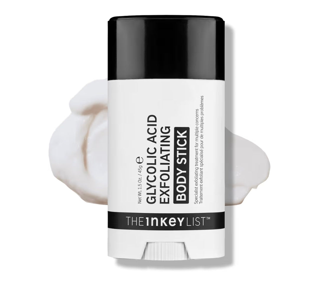 The INKEY List Glycolic Acid Exfoliating Body Stick - Deep Exfoliation for Rough, Bumpy Skin, Fragrance Free, Targets KP & Ingrown Hairs