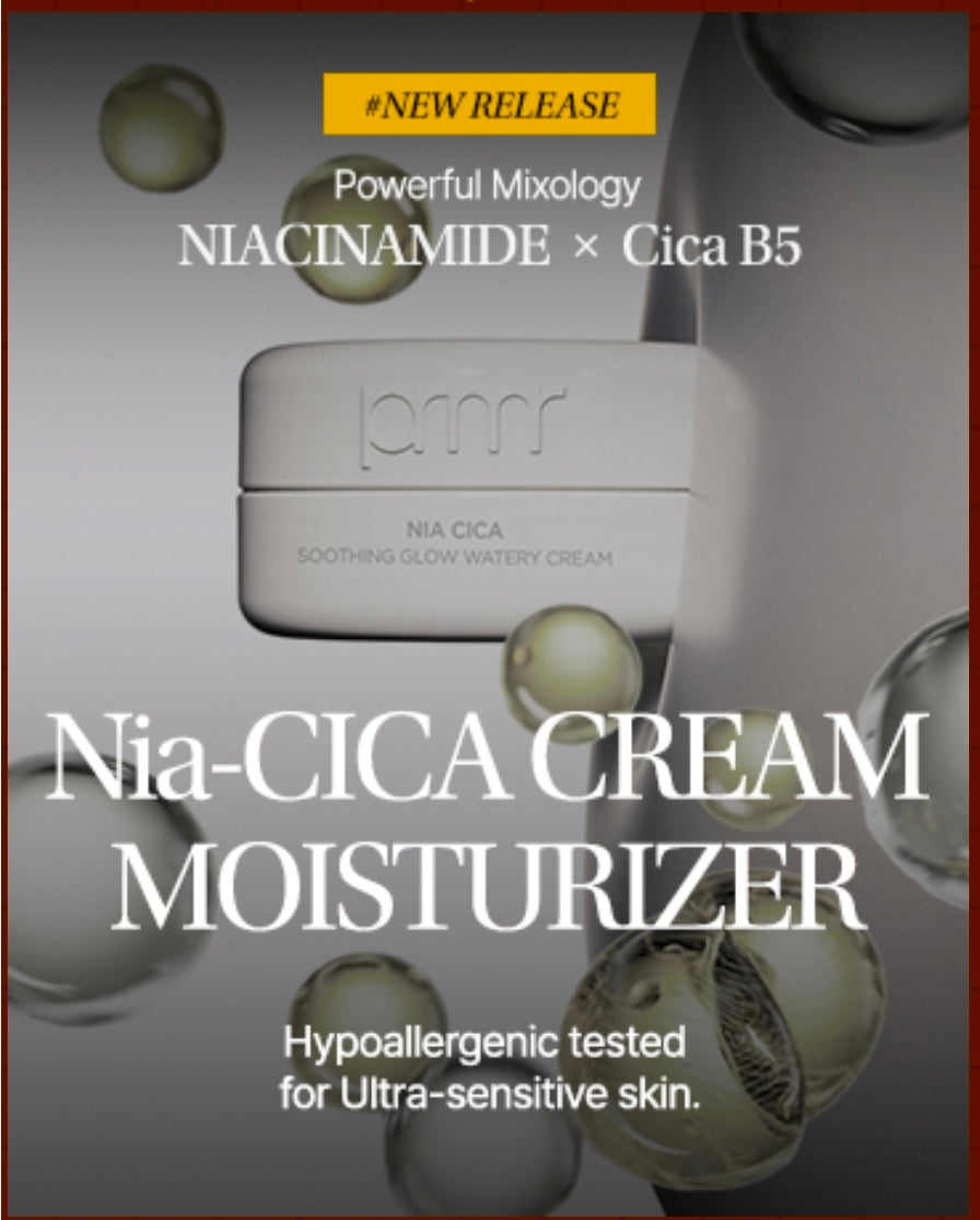 Primera PRMR Niacinamide Cica + B5 Cream – Face Moisturizer with Hyaluronic Acid and Centella, skin barrier repair, korean moisutrizer with panthenol, Redness relief and hydrating