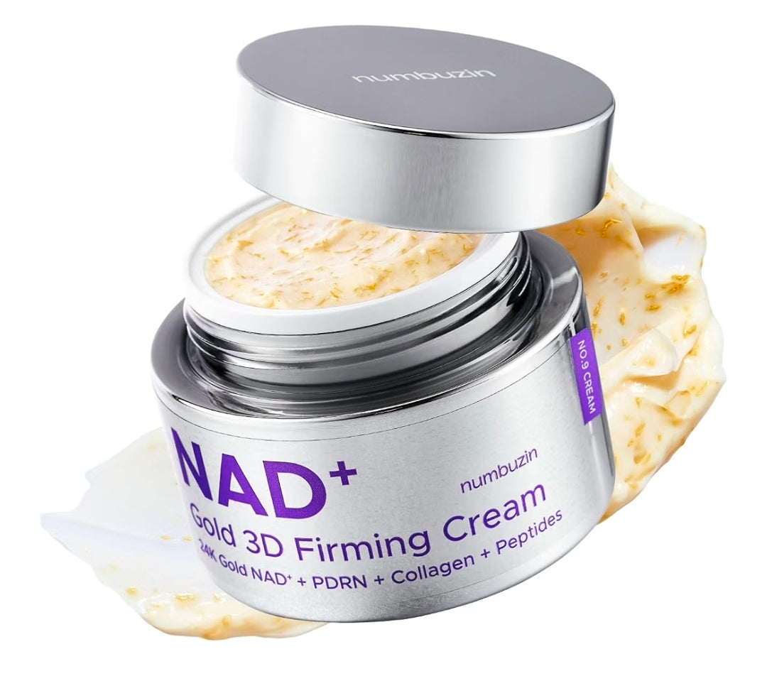 numbuzin No.9 NAD+ GOLD 3D Firming Cream 50ml - 
4% Gold NAD, Peptides & Salmon DNA, Skin Lifting, from Head to Toe, Firming Care Everywhere, for Sagging Skin & Crepey Skin