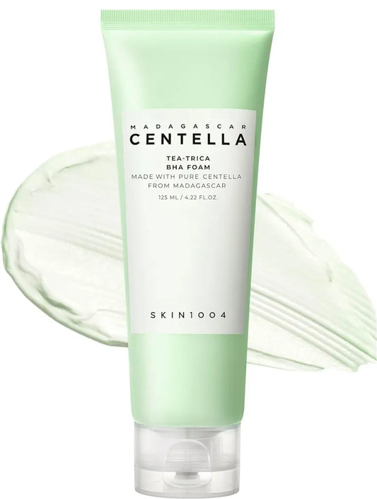 SKIN1004 Tea-Trica BHA Foam - Makeup Remover with Centella Asiatica & Tea Tree, Korean Face Cleanser for Oil & Sebum Balance, Cleansing Foam for Clearing Impurities
