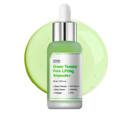 Ampolla de tomate verde para levantar poros SUNGBOON EDITOR - Suero minimizador de poros con niacinamida y extracto de tomate verde, cuidado hidratante y reafirmante para piel sensible, antienvejecimiento, iluminador, hidratante