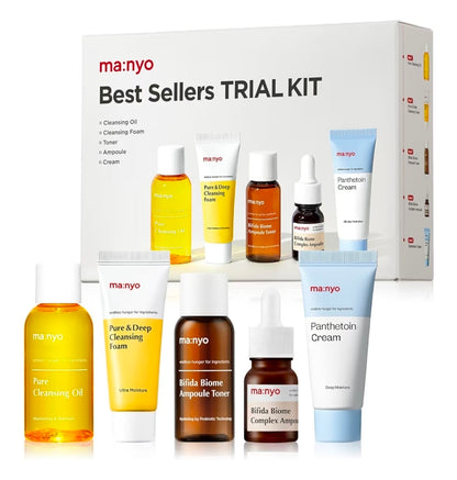 ma:nyo Travel Kit - 5 steps of skincare kit - The complete daily regimen - Cleansing, Hydrating, Soothing, Moisturizing + 1 Free Mixsoon Mask