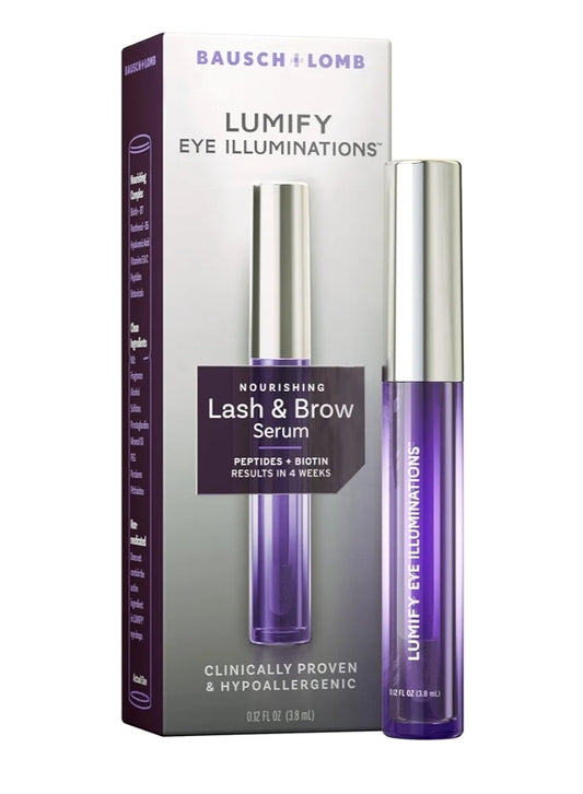 Bausch + Lomb LUMIFY Eye Illuminations - Sérum para pestañas y cejas con biotina, péptidos y ácido hialurónico