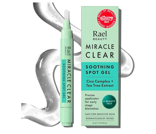 Rael Miracle Clear Spot Gel – Soothing Cream with Succinic Acid, Tea Tree, Calming Cica, Lightweight