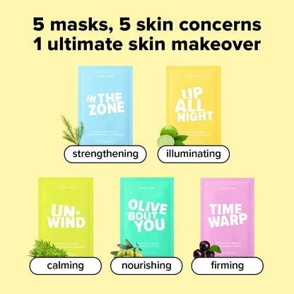 I DEW CARE Lightweight Boosting Moisturizer - Bring On The Barrier + 5 I DEW CARE Glass Skin Face Mask [SET] - Strengthening, Soothing, Balance Excess Sebum, Fast Absorption, Hydrating - For Combination Skin and Oily Skin