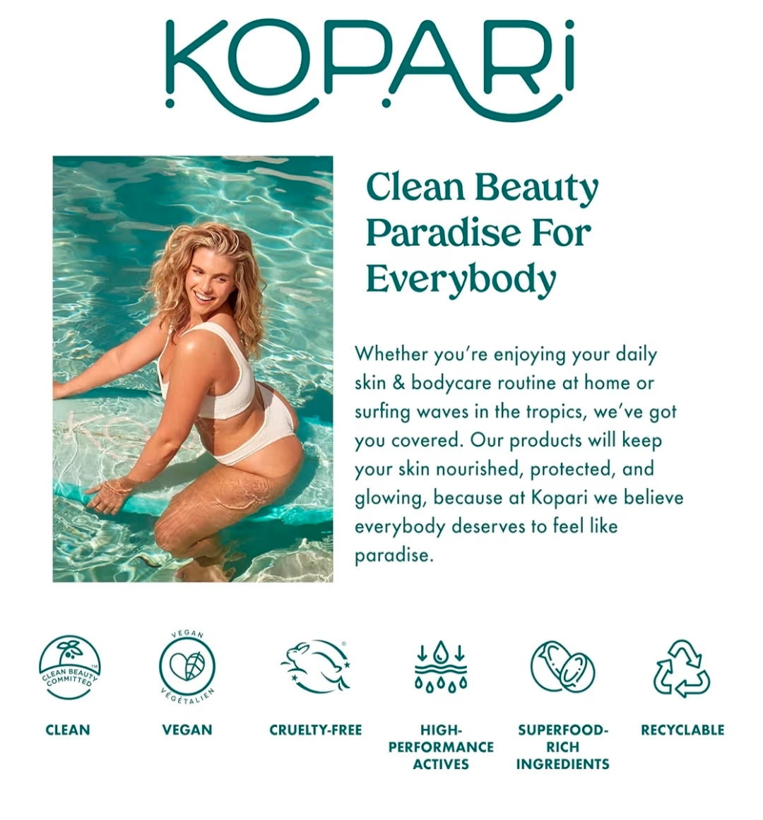 Kopari Sun Shield Body Glow, Broad Spectrum SPF 30 -  Lightweight Shimmering Gel Texture Absorbs Quickly, Non Sticky, Glowing Results, Golden Amber