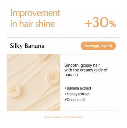 Mascarilla capilar de banana sedosa lilyeve Gelato - Proteína de leche, 6.76 oz
La proteína de leche y huevo repara profundamente el cabello seco y dañado, una mascarilla acondicionadora profunda de enjuague, cuidado capilar coreano