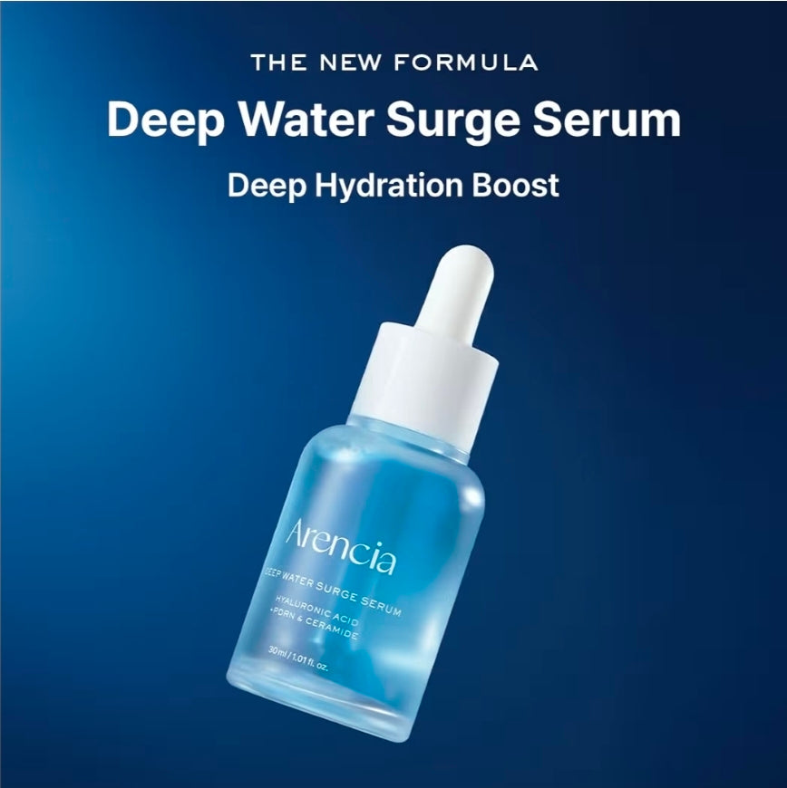 Arencia Deep Water Surge Serum, Hyaluronic Acid + PDRN + Ceramide - Triple Hyaluronic Acid, Aqua Ceramide, and Cica PDRN Complex to soothe, replenish, and strengthen the skin barrier