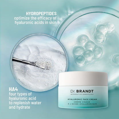 Dr. Brandt's Hyaluronic Face Cream with Hydropeptides - Dry Aged Skin - Lasting plumping hydrator, concerned with loss of volume, the appearance of lines and wrinkles