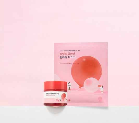 Round Lab Camellia Deep Collagen Firming Cream - Elasticity-Enhancing Face Moisturizer with Multi-Collagen for Long-lasting Hydration, Smooth and Firm Skin, Pore Tightening, Korean Skincare + 1 Free Mask