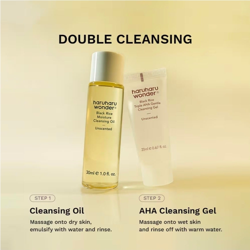 haruharu Wonder Best Glow Travel Kit - Strong, Hydrated, Glowing, Daily Routine, Mini Size, Double Cleansing, Toner, Barrier Essence