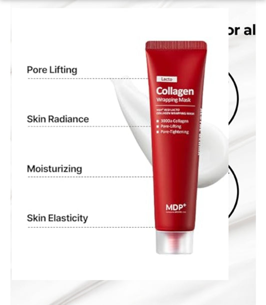 MDP+ Red Lacto Collagen Wapping Mask - Glowy, Skin Elasticity, Aging Care, Fine Lines Treatment, Firming, Hydrating, Pore Treatment, Tightening