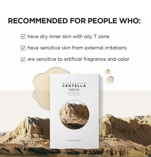 SKIN1004 Madagascar Centella Watergel Sheet Ampoule Mask - Calms skin and retains moisture - 1 Mask