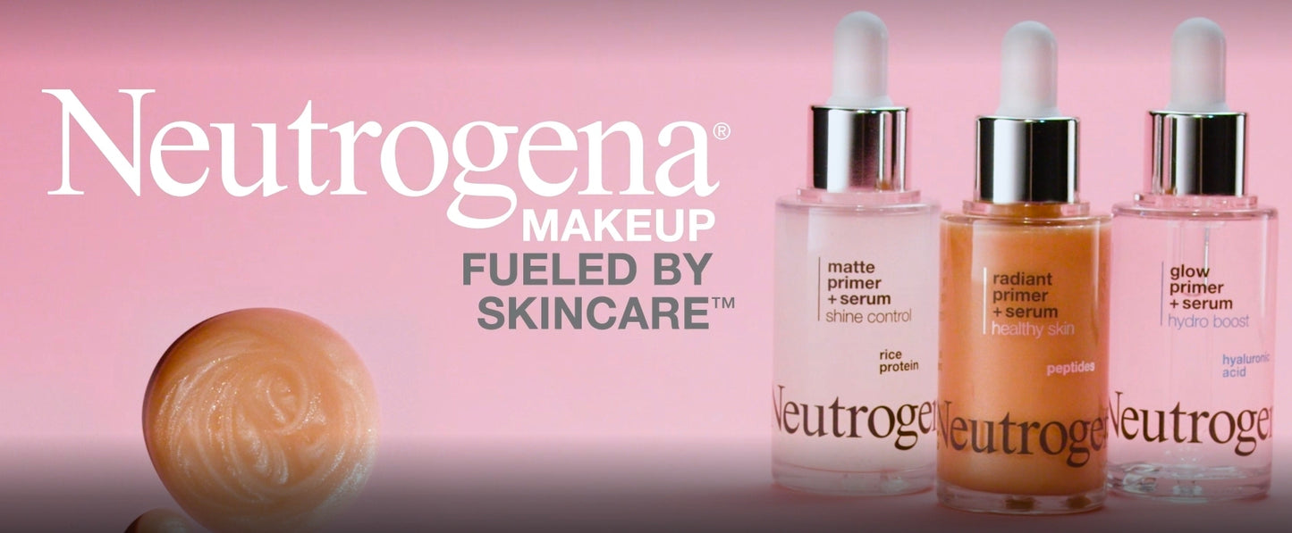 Neutrogena Healthy Skin Radiant Booster Primer & Serum - Skin-Evening Serum-to-Primer with Peptides & Pearl Pigments, Evens the Look of Skin's Tone & Smooths Texture,
