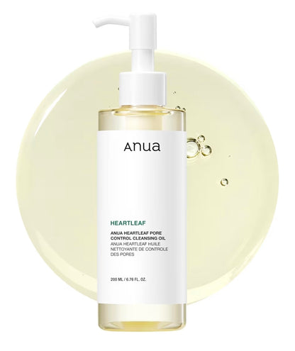 Aceite limpiador de poros Anua Heartleaf - Aceite limpiador facial, removedor de puntos negros y maquillaje