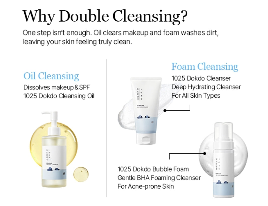Round Lab 1025 Dokdo Bubble Foam Cleanser - Gentle Face Wash for Sensitive Skin, Low pH 5.5, Hydrating, Soothing Panthenol & Deep Sea Water, Hypoallergenic, Fragrance-Free
