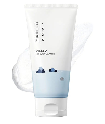 ROUND LAB 1025 Dokdo Cleanser - Low pH Facial Cleanser for Sensitive Skin, Rich Soft Bubbles for Deep Cleansing and Makeup Removal, Hydrating Face Wash with Deep Sea Water, Korean Skin Care