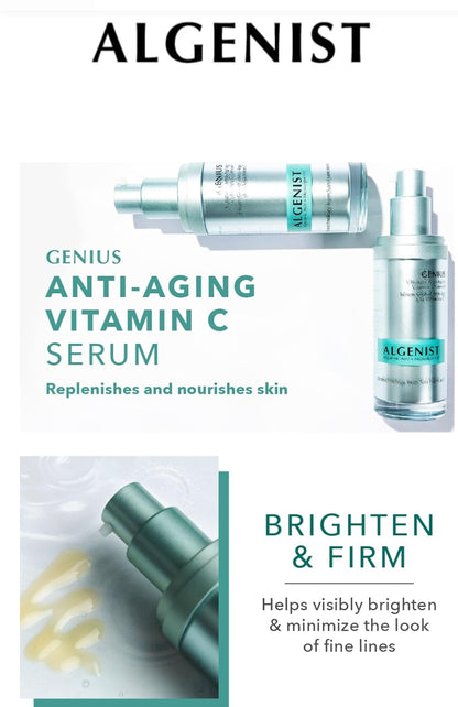 Algenist GENIUS Ultimate Anti-Aging Vitamin C+ - Líneas finas, manchas de la edad y decoloración para revelar un tono de piel más brillante, radiante y uniforme 