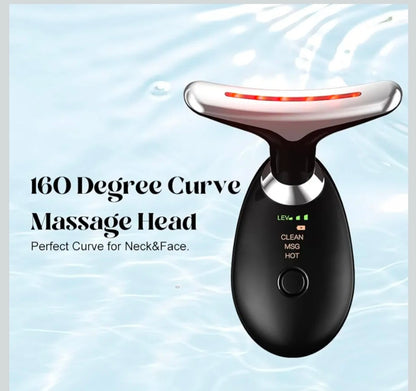 Neck & Face Massager Face Sculpting Tool 7 LED Color Modes Treatment and Vibration - Improves skin appearance, relaxation