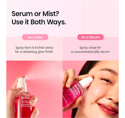BIODANCE Collagen Peptides Jelly Serum Mist - Hydrating Face Mist, Plumping, Anti-Aging Face Spray, Sprayable Hydrogel