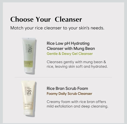 MIDHA Low pH Rice Gentle Cleanser with Mung Bean - Removes impurities, purify the skin, and support hydration