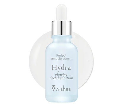 9 Wishes Hydra Glowing Deep Hydration Ampoule – Award-Winning Hydrating Serum for Face with Hyaluronic Acid Coconut Water, Long-Lasting Moisture
