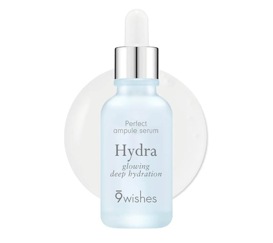 9 Wishes Hydra Glowing Deep Hydration Ampoule – Award-Winning Hydrating Serum for Face with Hyaluronic Acid Coconut Water, Long-Lasting Moisture
