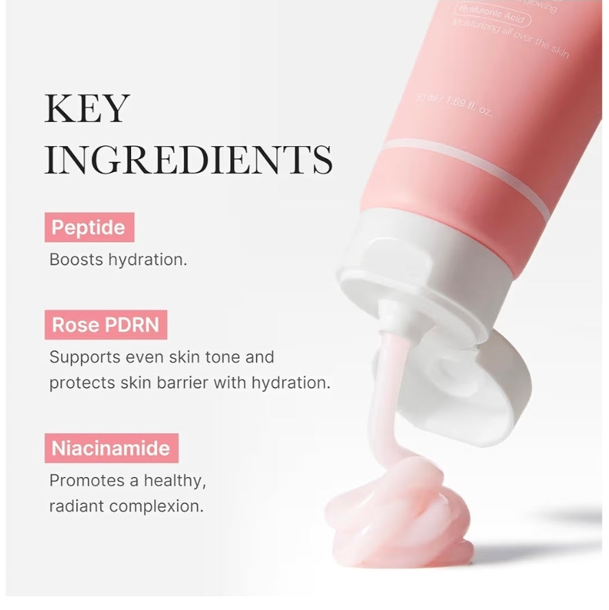medicube PDRN Pink Peptide Cream - PDRN Hyaluronic Moisturizing Cream - Blemish Recovery, Relief & Hydrating Care, Restores Skin Elasticity & Glow, Evens Skin